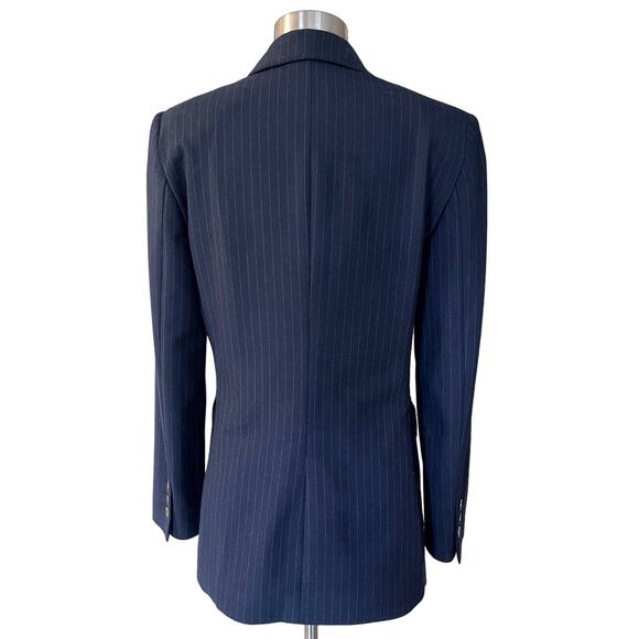GILMAR Blazer Jacket Blue Subtle Stripes Button Down Italy Long Sleeves 40 EUC - Picture 2 of 12